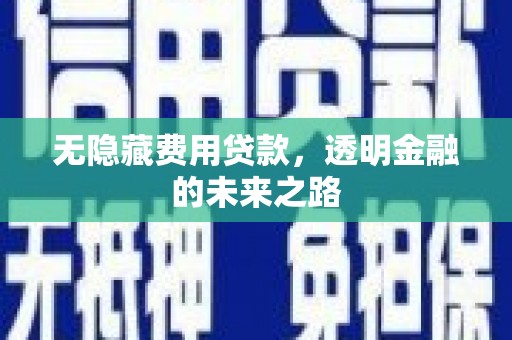 鹿谷无隐藏费用贷款，透明金融的未来之路