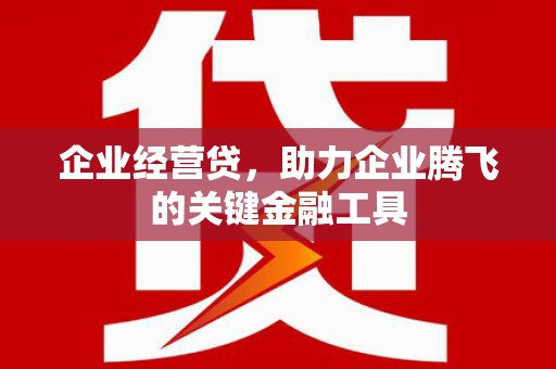 九江企业经营贷，助力企业腾飞的关键金融工具