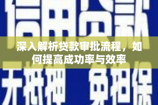 沙湾深入解析贷款审批流程，如何提高成功率与效率