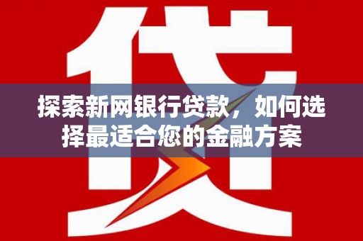 内湖探索新网银行贷款，如何选择最适合您的金融方案