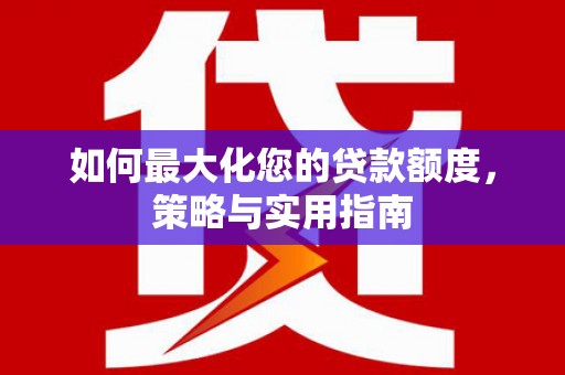 禹会如何最大化您的贷款额度，策略与实用指南