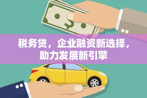 德惠税务贷，企业融资新选择，助力发展新引擎