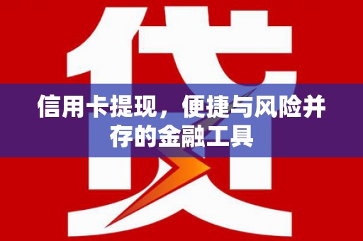 庐阳信用卡提现，便捷与风险并存的金融工具