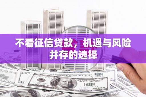 佳冬不看征信贷款，机遇与风险并存的选择